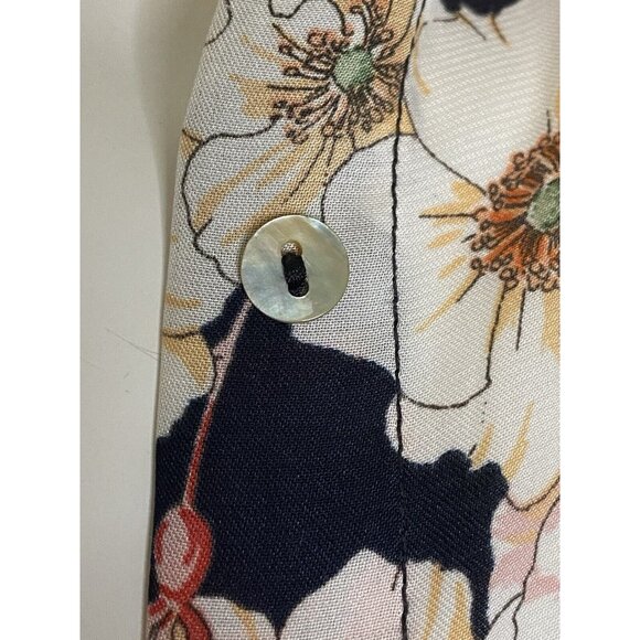 Zara Women's Long‎ Sleeve Multi Color Floral Shirt Blouse Size XS Made in Spain - Picture 7 of 16